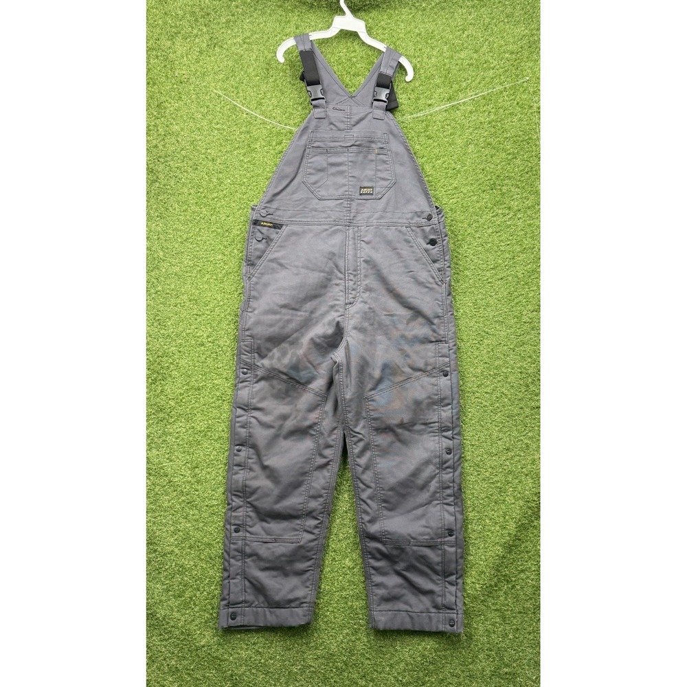 Ariat FR Bib Overalls Mens Large Reg Gray Flame Resistant Cat 2 Canvas Workwear